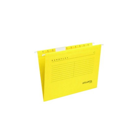 Carpeta colgante djois caja de 25 atlanta euroflex din a4 cartulina color amarillo 100% reciclada fsc