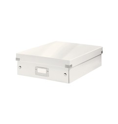 2 Unidades - Caja de almacenamiento leitz click&store mediana color blanco 280x100x370 mm