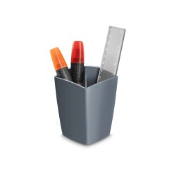 Cubilete portalapices cep mineral plastico color gris 75x75x95 mm