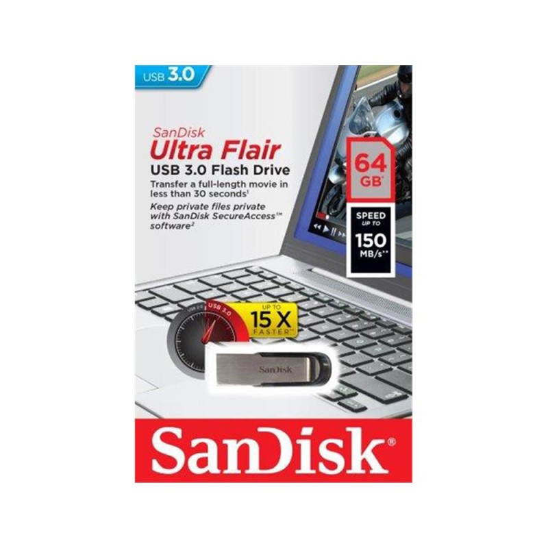 3 Unidades - Memoria sandisk usb ultra flair 64gb