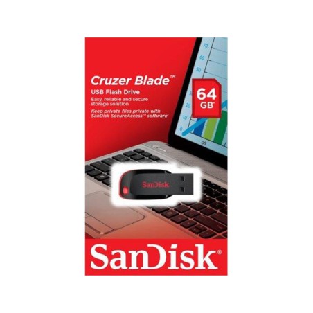 3 Unidades - Memoria sandisk usb cruzer blade 64gb
