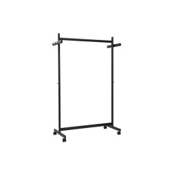 Perchero maulsamba 10 colgadores caballete con ruedas color negro 116x508x1725 mm
