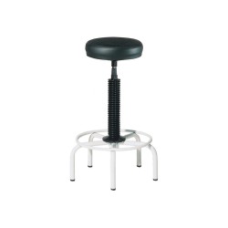 Taburete rocada oficina asiento tapizado negro con 5 pies 460x460x710 mm