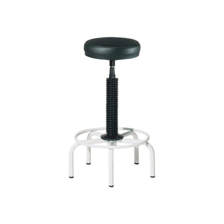 Taburete rocada oficina asiento tapizado negro con 5 pies 460x460x710 mm