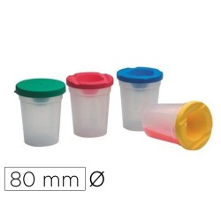 10 Unidades - Bote faibo mezclador de pinturas inderramable con tapa colores alto 95 mm diametro 80 mm