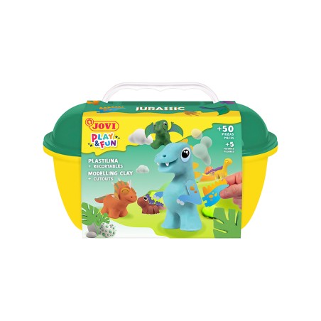 Juego jovi play&fun plastilina cofre jurassic