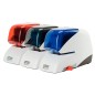 Grapadora electrica rapid 5050e capacidad 50 hojas usa casette grapas 5050e color azul