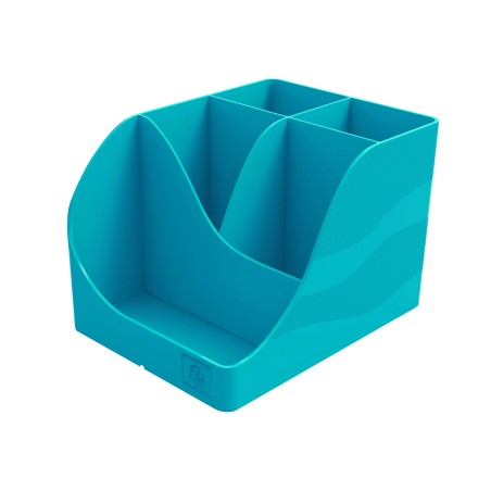 Cubilete portalapices exacompta skandi plastico reciclado color azul pacifico 155x119x109 mm