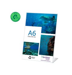 Expositor sobremesa archivo 2000 petg flexible en forma de l din a6 vertical 45x105x150 mm