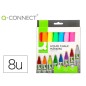Rotulador q-connect tiza liquida punta redonda trazo 3 mm caja de 8 unidades colores surtidos
