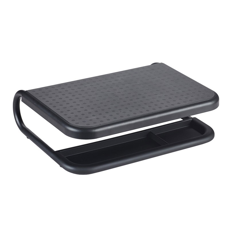 Soporte q-connect para portatil y monitor de pc con bandeja organizadora color negro 380x295x110 mm Soporte q-connect para portatil y monitor de pc con bandeja organizadora color negro 380x295x110 mm