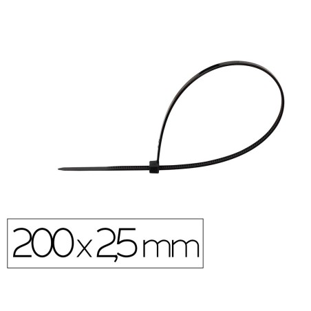 Brida q-connect color negro 200x2,5 mm bolsa de 100 unidades