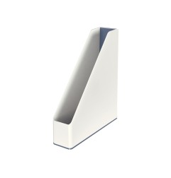 Revistero leitz wow dual poliestireno blanco/gris 73x318x272 mm