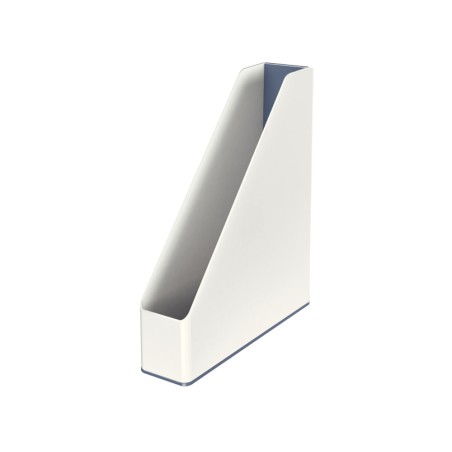 Revistero leitz wow dual poliestireno blanco/gris 73x318x272 mm