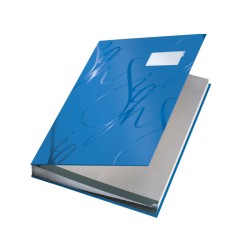 Portafirmas leitz gama sign con fuelle 18 departamentos acabado soft grip color azul