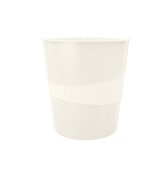 6 Unidades - Papelera plastico leitz wow color blanco 15 litros