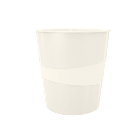 6 Unidades - Papelera plastico leitz wow color blanco 15 litros