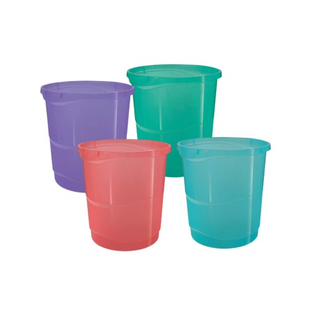 12 Unidades - Papelera plastico esselte colour breeze colores surtidos 14 litros