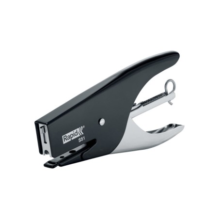 Grapadora rapid de tenaza s51 capacidad 15 hojas usa grapas n 21 color negro