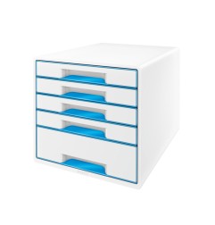 Fichero cajones sobremesa leitz wow desk cube 5 cajones color azul/blanco 287x270x363 mm