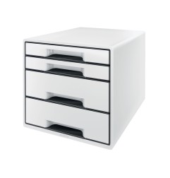 Fichero cajones sobremesa leitz wow desk cube 4 cajones color negro/blanco 287x270x363 mm