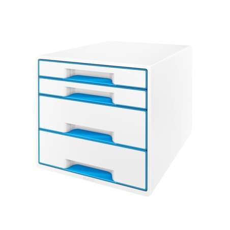 Fichero cajones sobremesa leitz wow desk cube 4 cajones color azul/blanco 287x270x363 mm