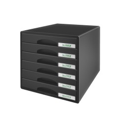 Fichero cajones sobremesa leitz plus 6 cajones color negro 287x270x363 mm
