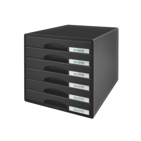 Fichero cajones sobremesa leitz plus 6 cajones color negro 287x270x363 mm