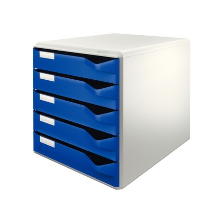 Fichero cajones sobremesa leitz para correspondencia 5 cajones color azul/gris 285x290x355 mm