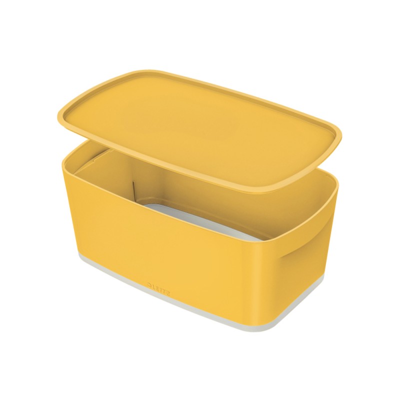 Caja leitz mybox cosy pequeña con tapa color amarillo 318x128x191 mm