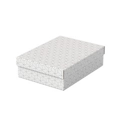 Caja de almacenamiento esselte carton con asas color blanco 360x265x100 mm pack de 3 unidades