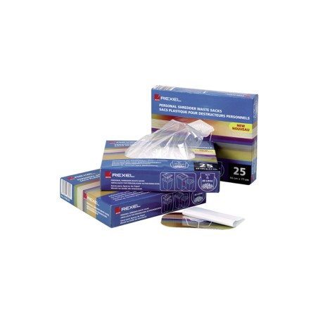Bolsa de residuos rexel para destructora de documentos as100 40 litros caja de 100 unidades