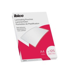 Bolsa de plastificar ibico din a4 2x125 mc autoadhesiva caja de 100 unidades