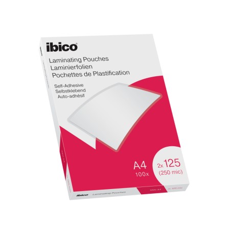 Bolsa de plastificar ibico din a4 2x125 mc autoadhesiva caja de 100 unidades