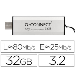 Memoria usb q-connect flash drive 32 gb 3.2 tipo c