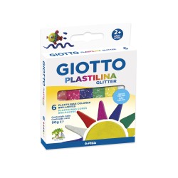Plastilina giotto glitter caja de 6 unidades colores surtidos