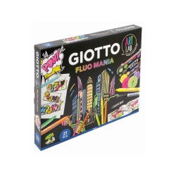 Set creativo giotto art lab fluo mania 21 piezas
