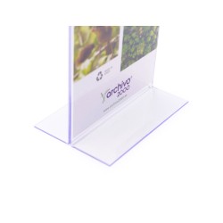Expositor sobremesa archivo 2000 con forma t poliestireno transparente din a3 horizontal 100x420x305 mm