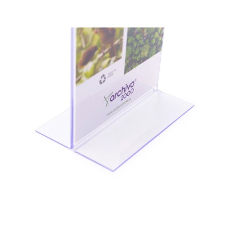 Expositor sobremesa archivo 2000 con forma t poliestireno transparente din a3 horizontal 100x420x305 mm